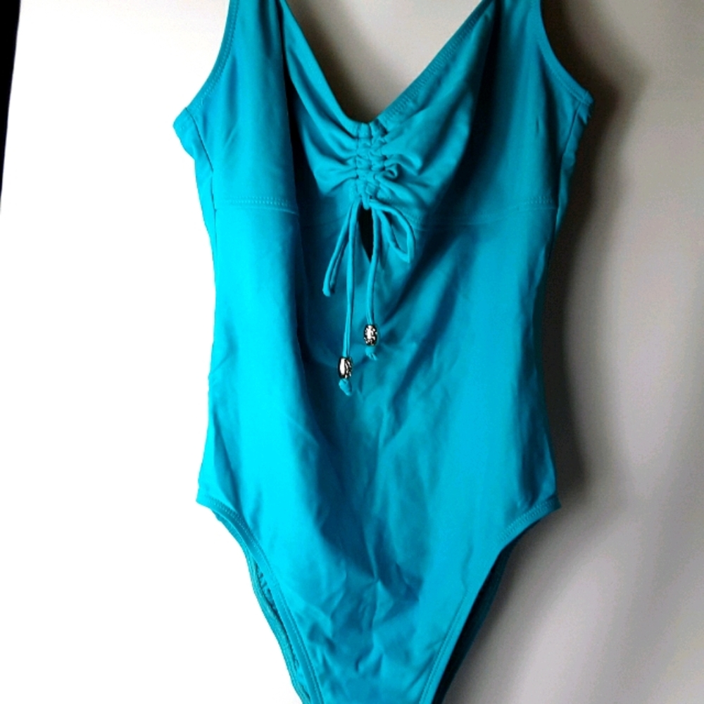 Coco Reef size 14 tall women's swimsuit turquoise